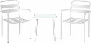 3dílný zahradní bistro nábytek | bílý č.1