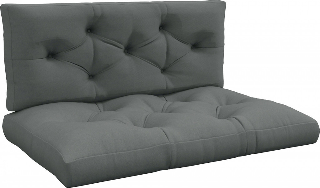 2místný polštář z palety 120cm x 80cm x 10cm | světle šedý