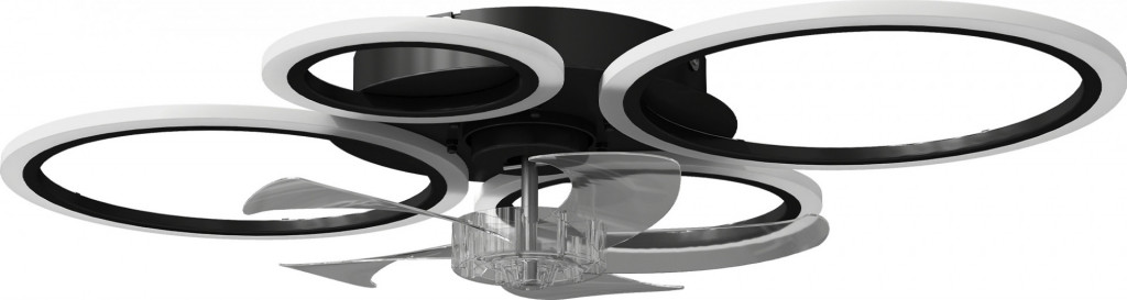 LED stropní světlo s tichým ventilátorem | černé