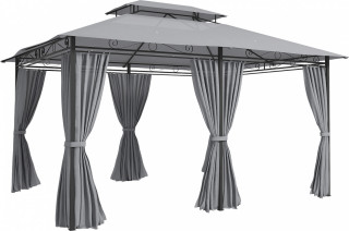 Altán 3x4m zahradní altán se 6 bočními panely | tmavě šedý