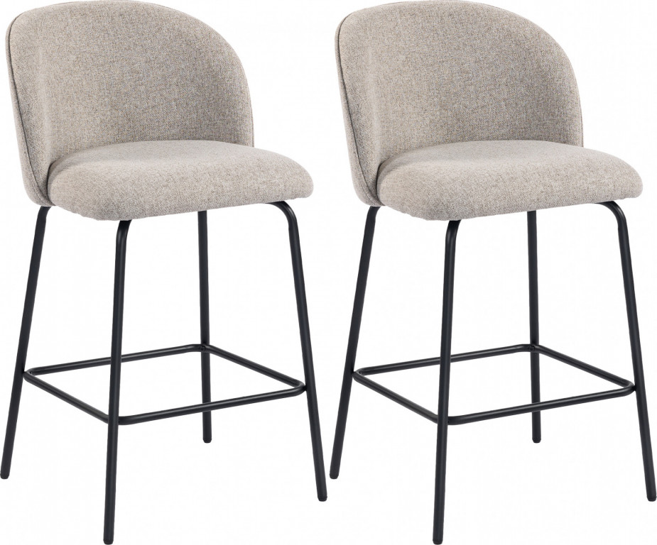 2 barové židle s ergonomickým opěradlem | šedé