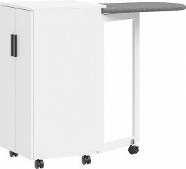 Skříňka na žehlicí prkno se 2 dvířky a nastavitelnými policemi | bílá č.1