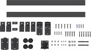 Kování pro posuvné dveře 1,83 m | černé č.1