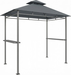 Větruodolný grilovací přístřešek s dvojitou střechou | tmavě šedý č.1