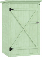 Zahradní kůlna dřevěná kůlna na nářadí s úložným prostorem | zelená č.1