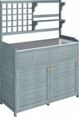 Venkovní zahradní skříňka s pozinkovanou pracovní deskou | světle šedá č.1