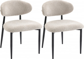 2 kuchyňské židle s lněným vzhledem | béžové č.1