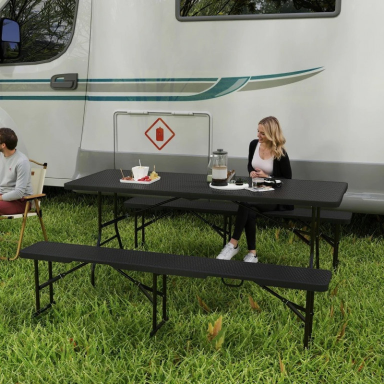 Pivní set v ratanovém vzhledu | černý + hnědý