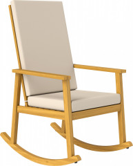 Houpací křeslo z akátového dřeva | béžové č.1