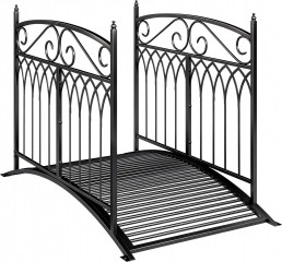 Kovový zahradní most k jezírku 135,5 cm | černý č.1