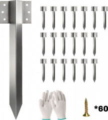 Kovové zahradní kůly pro vyvýšené záhony | stříbrné č.1