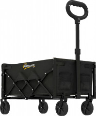 80L skládací zahradní vozík s teleskopickou rukojetí | černý