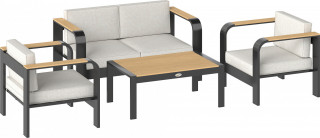 Zahradní hliníkový nábytek pro 4 osoby | béžový č.1
