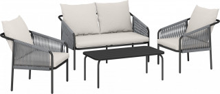 4dílný nábytek z polyratanu | khaki č.1