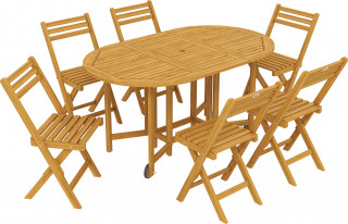 7dílný zahradní nábytek s rozkládacím stolem | přírodní č.1