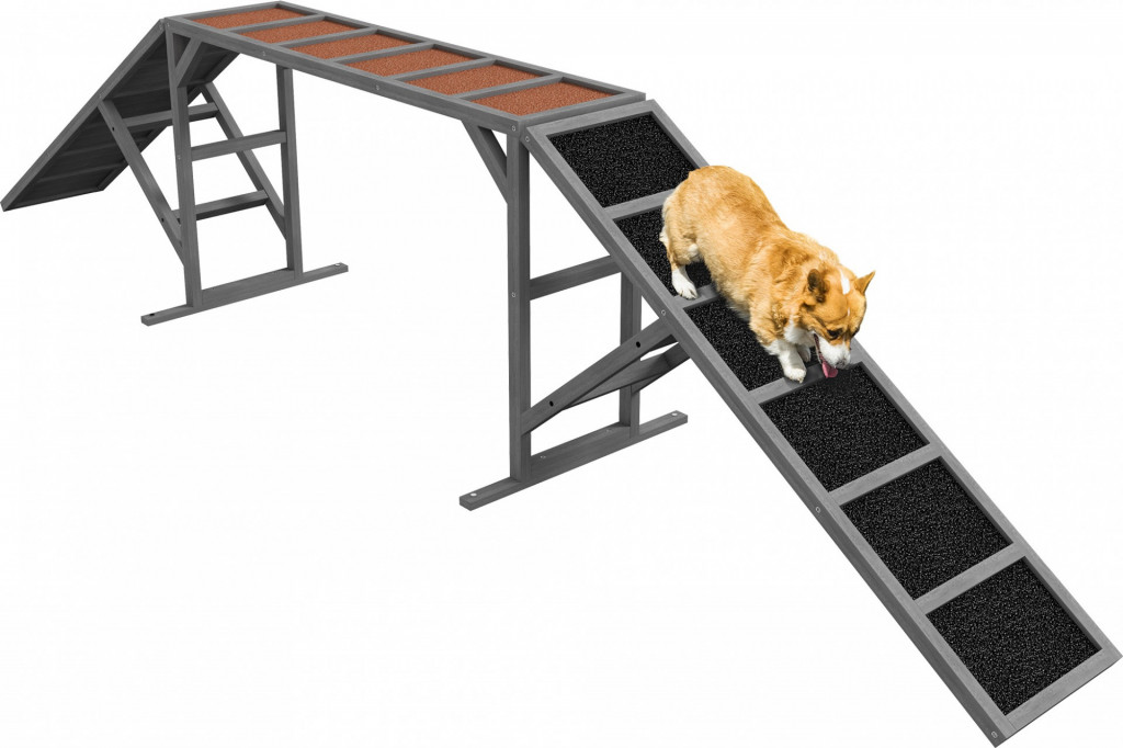 Agility rampa pro psy 325x55x60 cm | šedá