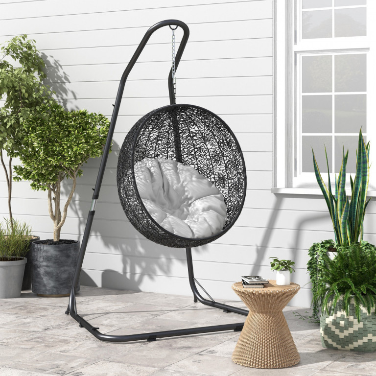 Rám závěsného křesla 133x116x195/230 cm | černý