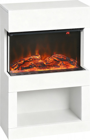 Elektrický krb s ohřevem na dálkové ovládání | bílý č.3