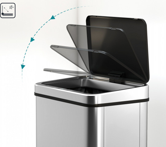 Nerezový automatický odpadkový koš se senzorem | stříbrný č.4
