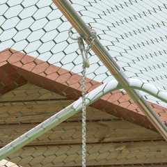 Ocelový výběh pro kuřata, 300 x 800 x 195 cm | stříbrný č.2