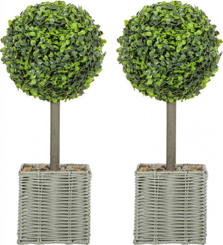 Sada 2 umělých zimostrázů v květináči 50 cm | zelené č.4