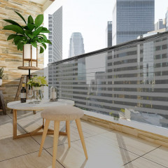 Zástěna na balkon 1,4x10m |šedá+bílá