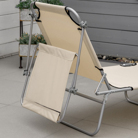 Skládací zahradní lehátko Wellness 187 x 58 x 36 cm | béžové č.4