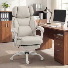Ergonomická kancelářská židle s funkcí polohování a vyhřívání | krémově bílá č.1