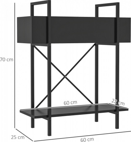 Kovový stojan na květiny 70 cm | černý č.4