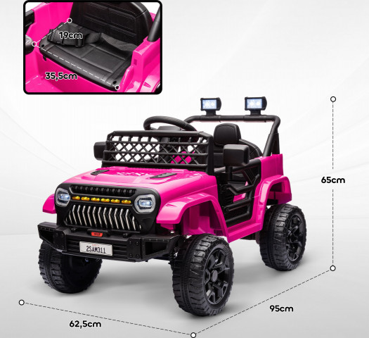 Elektrické autíčko pro děti 4x4 Buggy | černé + růžové č.4