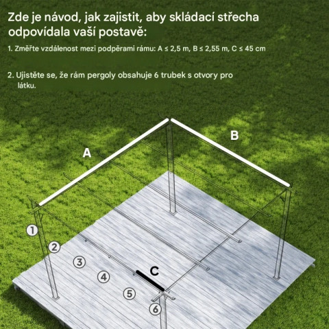 Náhradní střecha pro pergolu 3 x 3 m | hnědá č.3