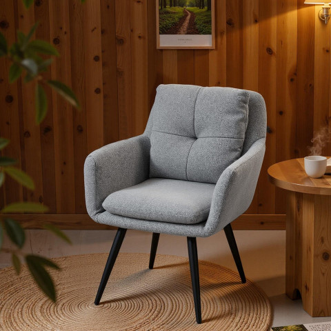Relaxační křeslo s kovovými nohami | světle šedé č.4