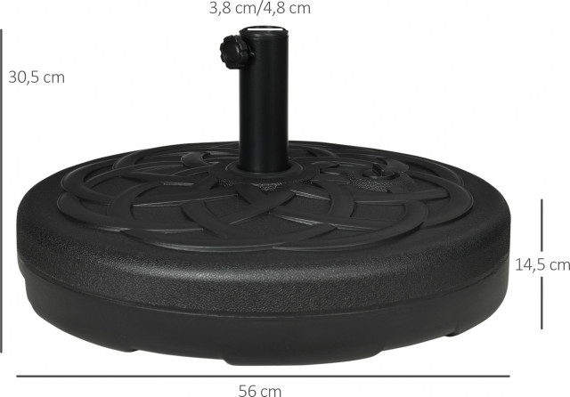 Stojan na slunečník o průměru 38/48 mm | černý č.4
