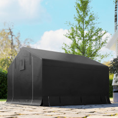 Garážový stan s rolovacími dveřmi na zip 300 x 300 x 210 cm | tmavě šedý č.3