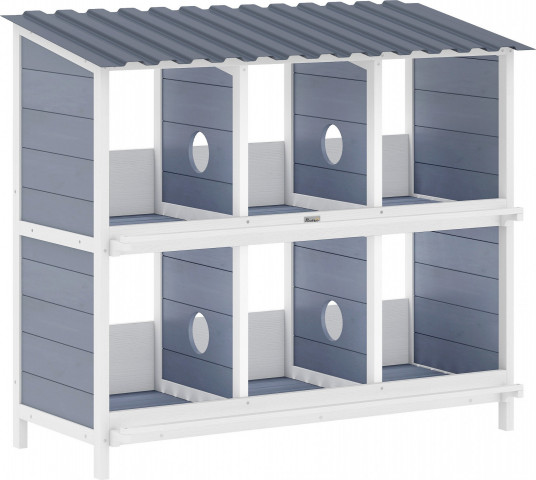 Dřevěné hnízdní boxy pro drůbež 102 x 50 x 91 cm | šedé č.4