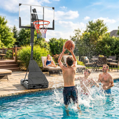 Venkovní basketbalový koš 245-305 cm | černý č.1