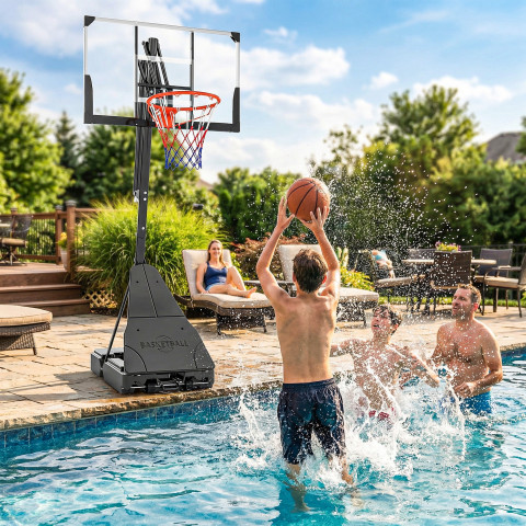 Venkovní basketbalový koš 245-305 cm | černý č.2