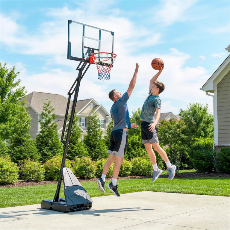 Venkovní basketbalový koš 245-305 cm | černý
