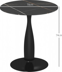 Jídelní stůl pro 4 osoby průměr 70 cm | černý č.3