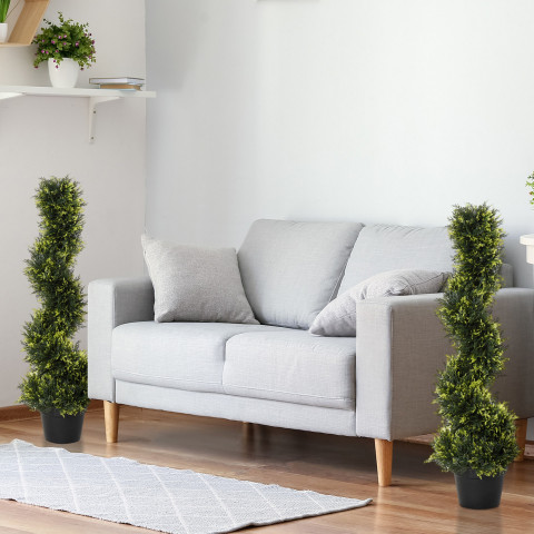 Sada 2 umělých cedrových stromů 90 cm | zelená č.2