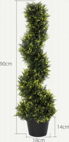 Sada 2 umělých cedrových stromů 90 cm | zelená č.3