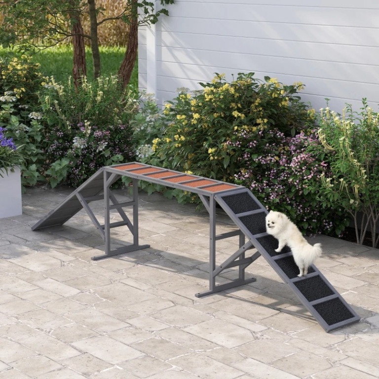 Agility rampa pro psy 325x55x60 cm | šedá