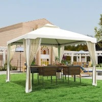 Luxusní zahradní altán 2,95 x 2,95 m | krémově bílý