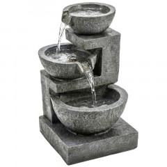 3stupňová zahradní fontána s LED osvětlením | pestrobarevná č.2