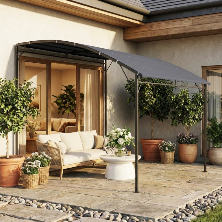 Pergola s kovovou střechou | šedá