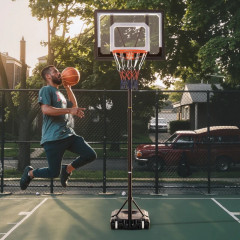 Basketbalový stojan s kolečky 83 x 75 x 206-260 cm | černý č.1