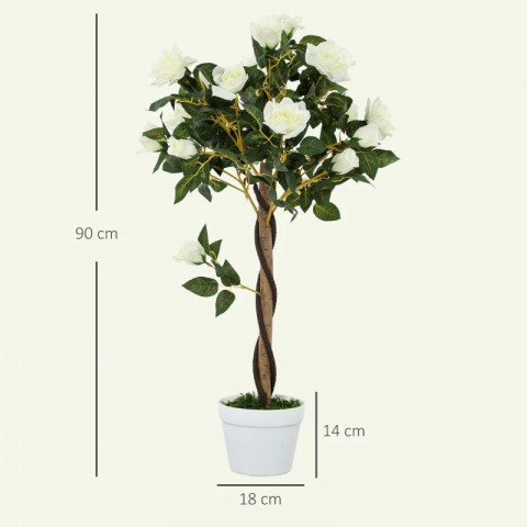 Umělé růže velké 90 cm | bílé č.3