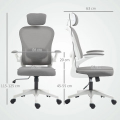 Ergonomická kancelářská židle se sklopnými područkami | šedá č.3