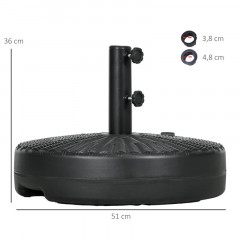 Stojan na slunečník, průměr 51 cm | černý č.3