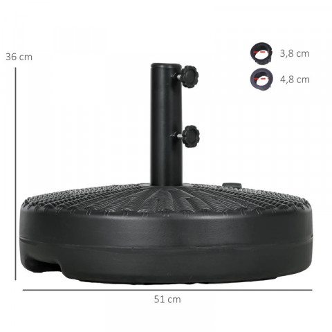 Stojan na slunečník, průměr 51 cm | černý č.3